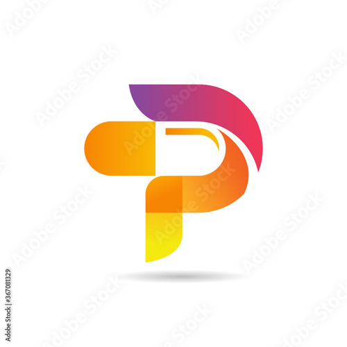 Letter P Logo Design, Letter P With Pill Logo Concept, Vector