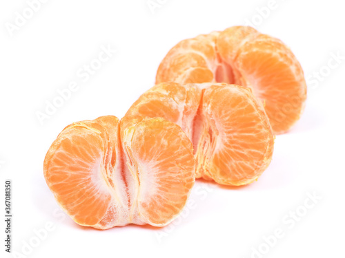 Fresh peeled mandarin isolated