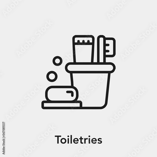 toiletries icon vector. Linear style sign for mobile concept and web design. toiletries symbol illustration. Pixel vector graphics - Vector.