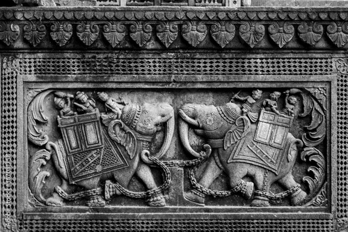 A war scene in a battle ground, Ancient Indian sculptures