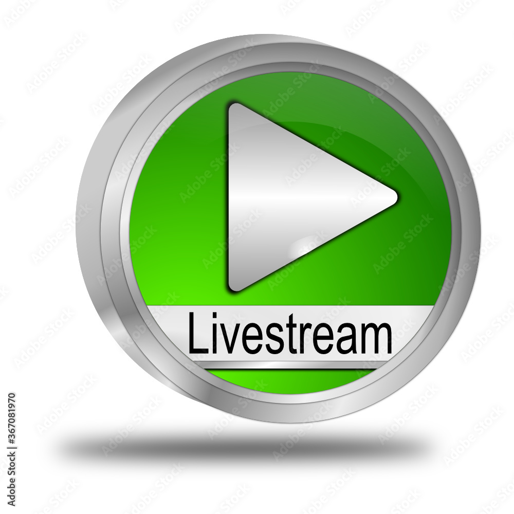 Livestream Button - 3D illustration Livestream Button - 3D illustration