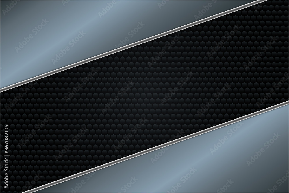 Metallic background. Blue and silver with carbon fiber. Polygon shape metal technology concept. Metallic background. Blue and silver with carbon fiber. Polygon shape metal technology concept.