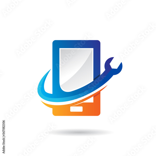 Phone Repair Logo Design, Vector, Template