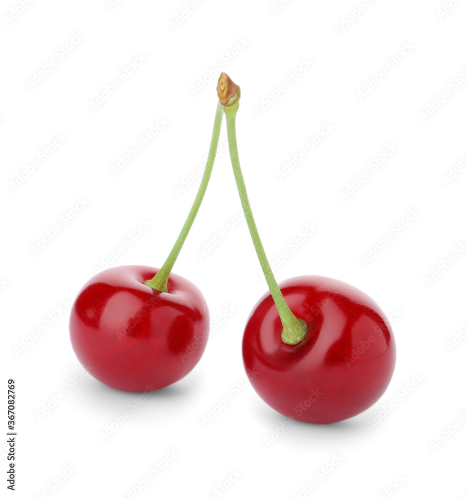 Delicious ripe sweet cherries isolated on white Delicious ripe sweet cherries isolated on white