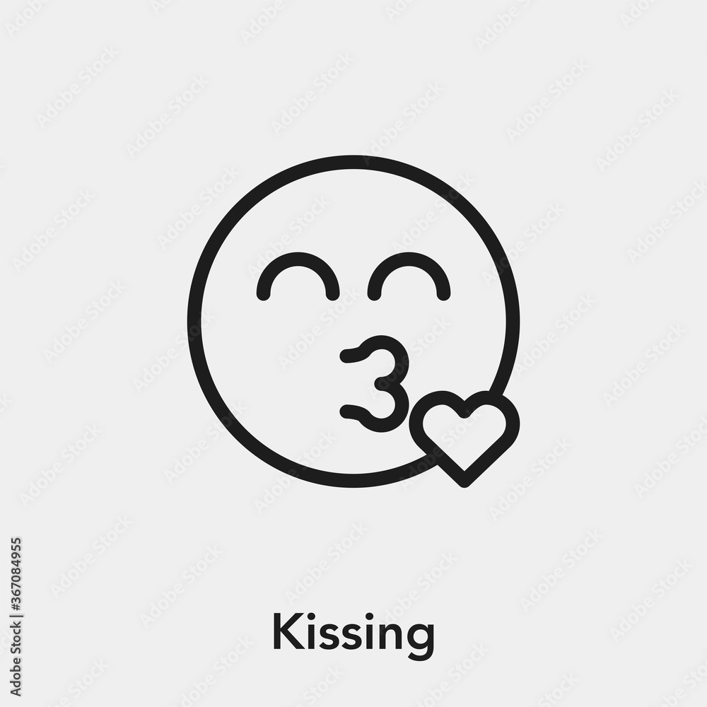 kissing icon vector sign symbol