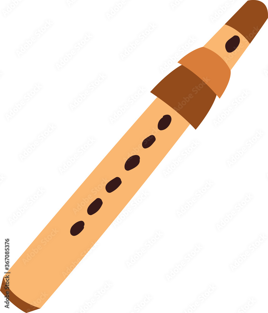 Flute, musical instrument vector illustration. Flute, musical instrument vector illustration.