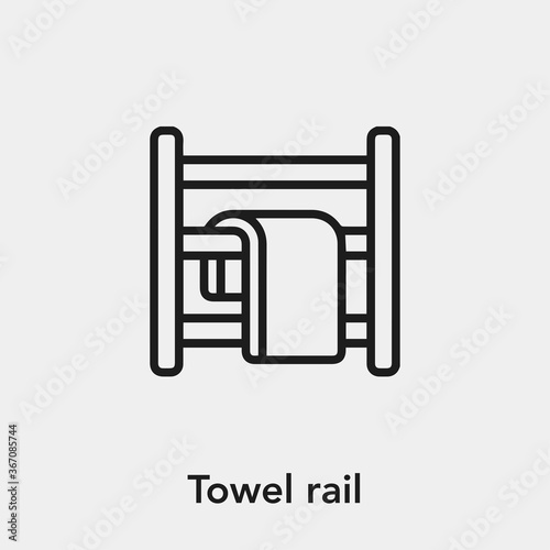 towel rail icon vector. Linear style sign for mobile concept and web design. towel rail symbol illustration. Pixel vector graphics - Vector. 