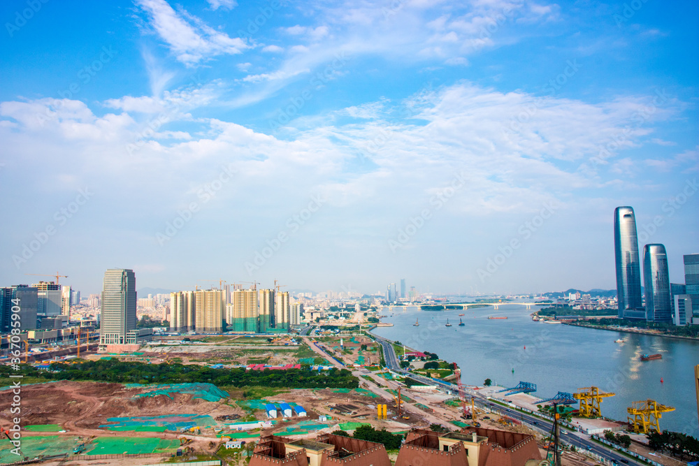 Fototapeta premium Guangzhou Tianhe International Financial City under construction