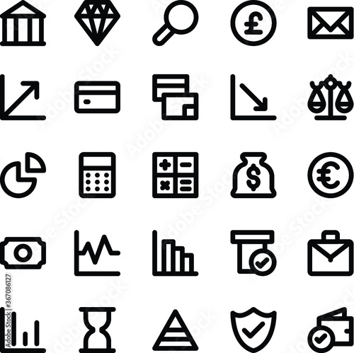 Banking and Finance Line Vector Icons 2
