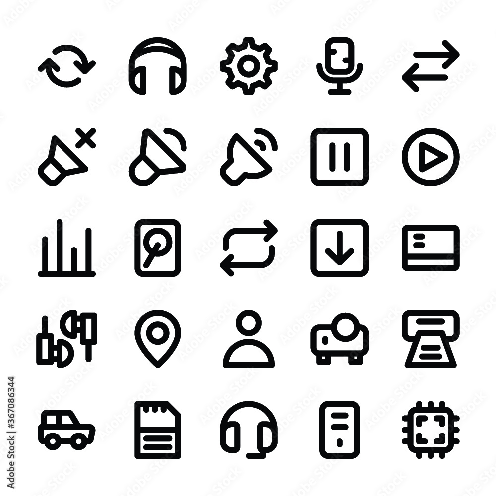 Electronics, Gadgets and Gaming Line Vector Icons 4 Electronics, Gadgets and Gaming Line Vector Icons 4