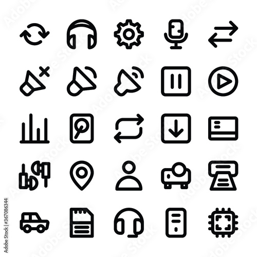 Electronics, Gadgets and Gaming Line Vector Icons 4