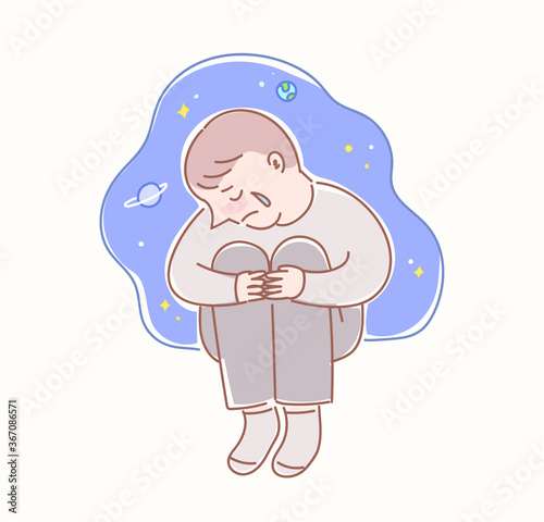 외로움과 사회적고립감을 느끼는 남자.