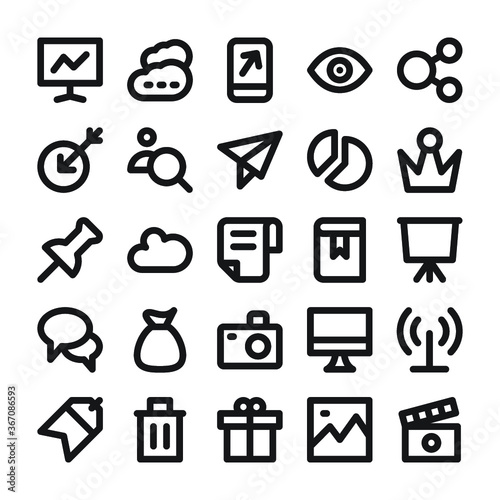 Seo and Digital Marketing Line Vector Icons 9