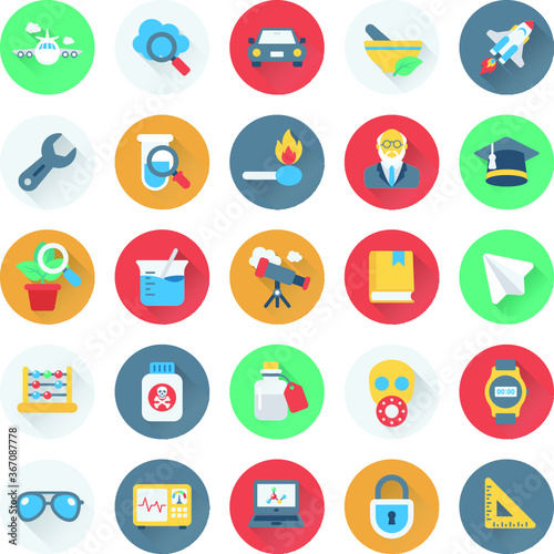 Science and Technology Colored Vector Icons 5