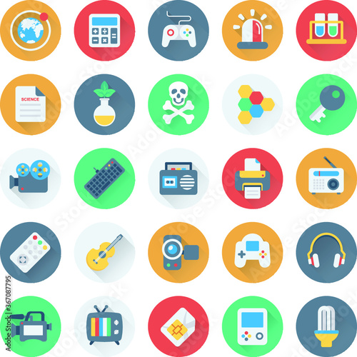Science and Technology Colored Vector Icons 7