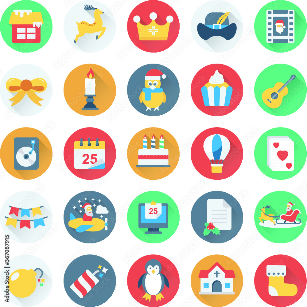 Christmas, Party and Celebration Vector Icons 5 Christmas, Party and Celebration Vector Icons 5