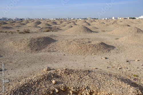 The Dilmun Burial Mounds are a UNESCO World Heritage Site located in various parts of Bahrain.