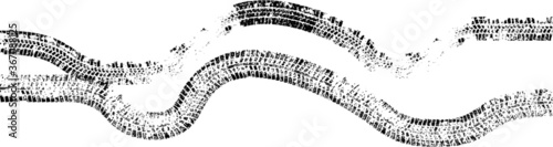 Vector Print Textured Tire Track . Design Element .Bike thread silhouette