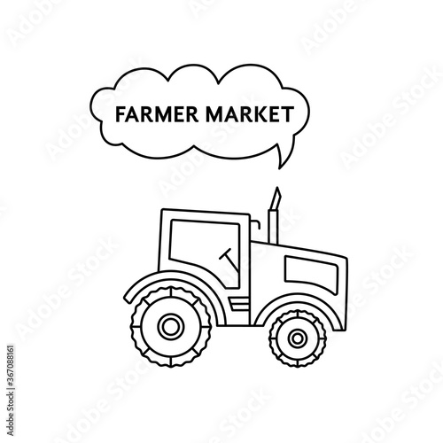 black farmer tractor icon