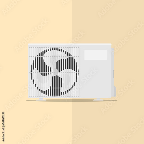Air conditioner condenser flat vector design. 