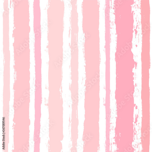 Pink stripes pattern, girly stripe seamless background, childish pastel brush strokes. vector grunge stripes, cute baby paintbrush line backdrop