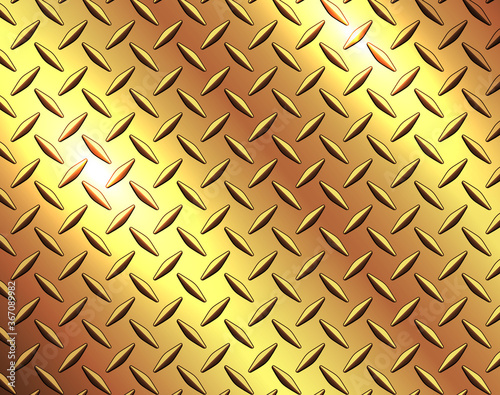 Diamond steel metal sheet texture background, metallic gold shiny vector illustration.