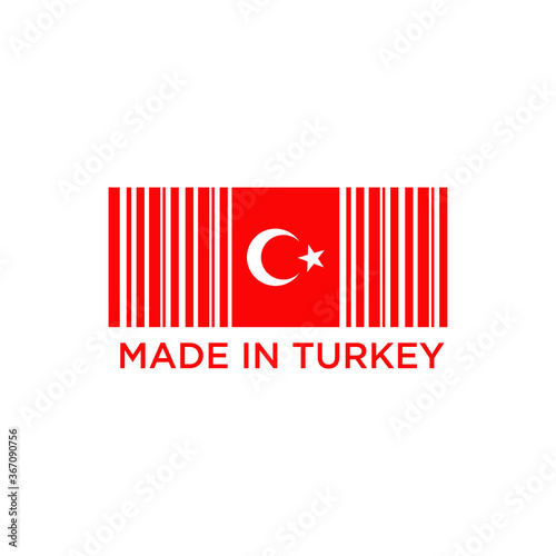 Made in Turkey label logo design template