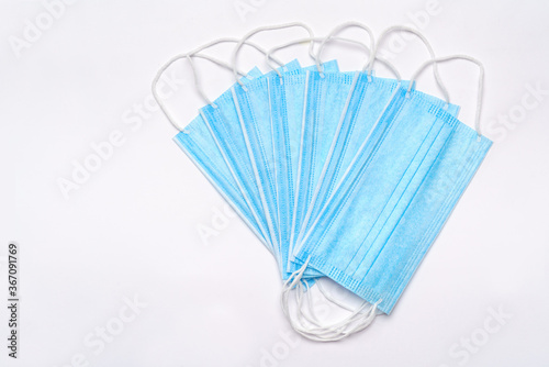 Wallpaper Mural coronavirus COVID-19 pandemic concept - stack of antiviral surgical protective medical mask for protection against corona virus Torontodigital.ca