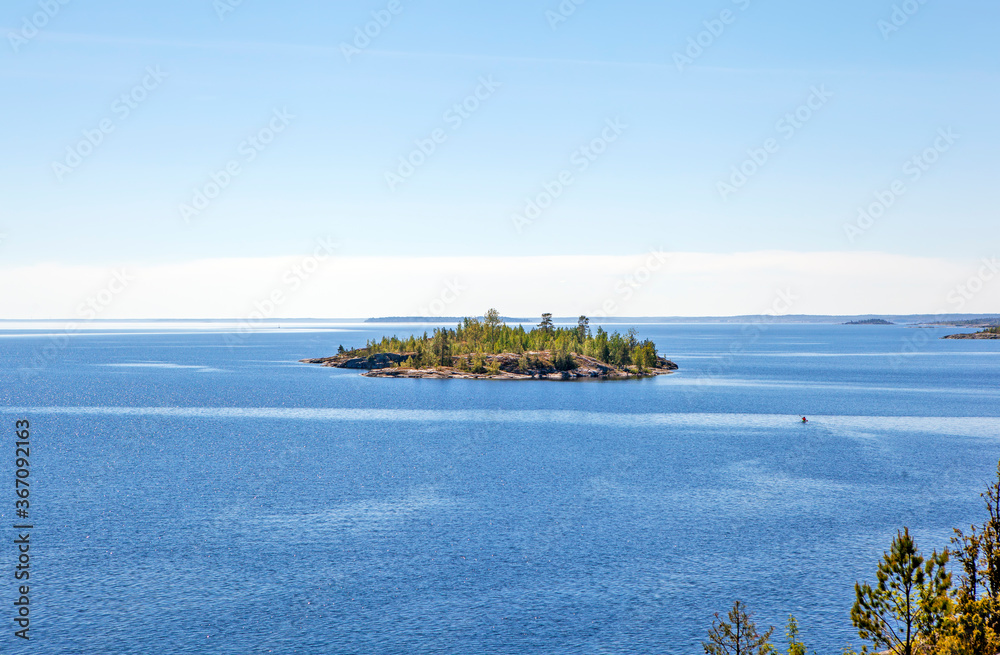 View from Koyonsaari Island to Terva Bay. Ladoga lake. Karelia. Russia