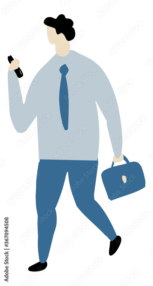 Business Man walking Flat Vector Character isolated Stock Vector ...