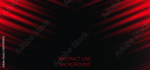 Abstract halftone lines in red and black color
