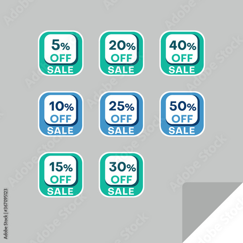 Set of discount labels. Timeless easy-to-read design.
