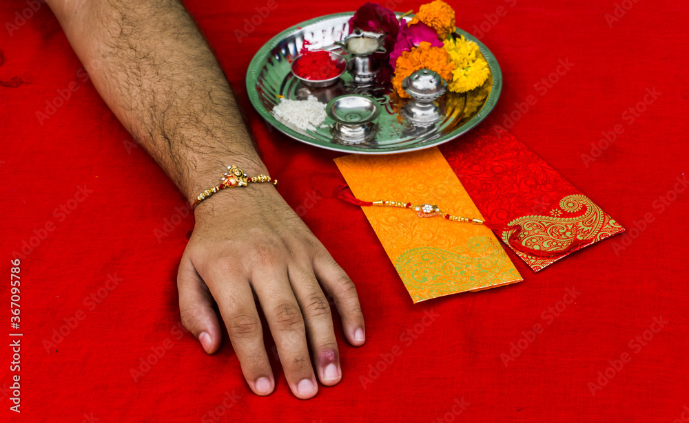 Raksha Bandhan is an Indian Festival. rakhdi with an elegant Rakhi
