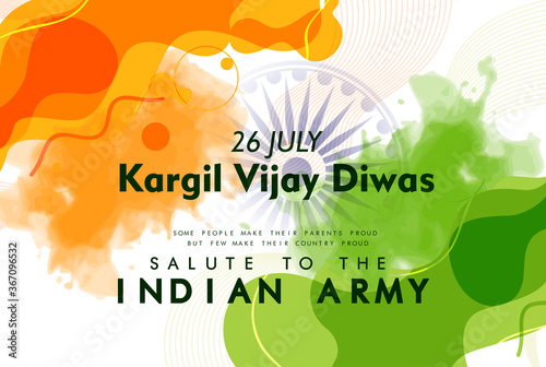 Kargil Vijay Diwas, banner or poster. Vector illustration of Poster for salute indian army, amar jawan jyoti - background