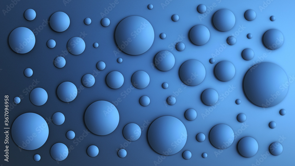 Blue abstract modern background. Round shapes. Texture effect. 3D rendering