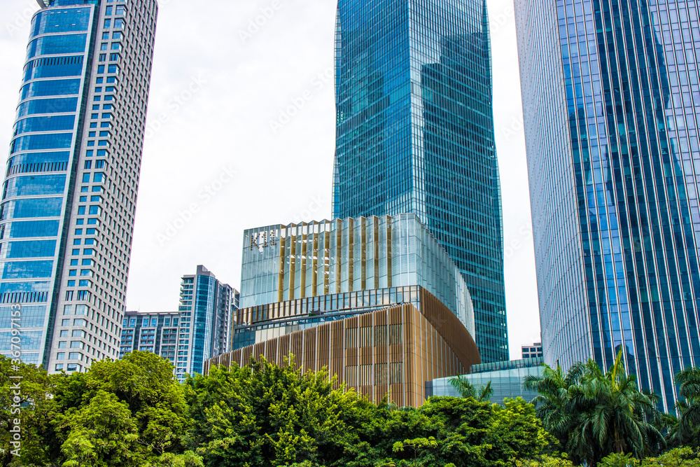 Look up at the magnificent modern city buildings Look up at the magnificent modern city buildings