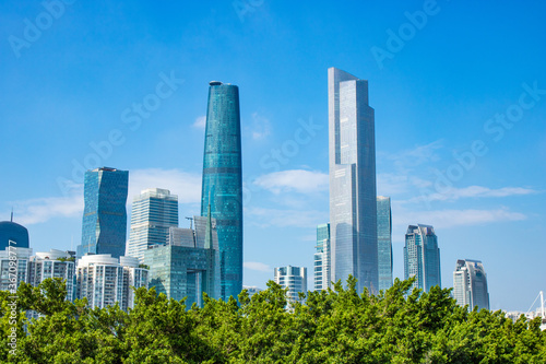 Skyline of Zhujiang New City, the commercial center of Guangzhou