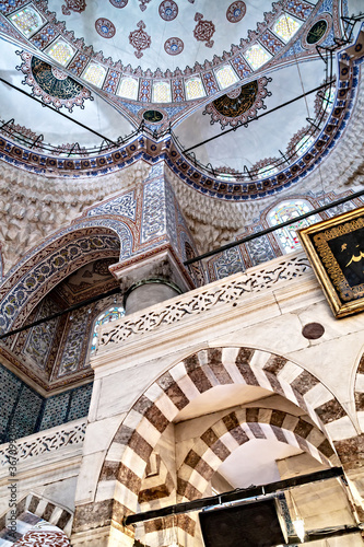 Inside Sultanahmet Mosque in Istanbul, Turkey