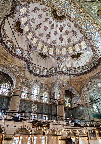 Inside Sultanahmet Mosque in Istanbul, Turkey