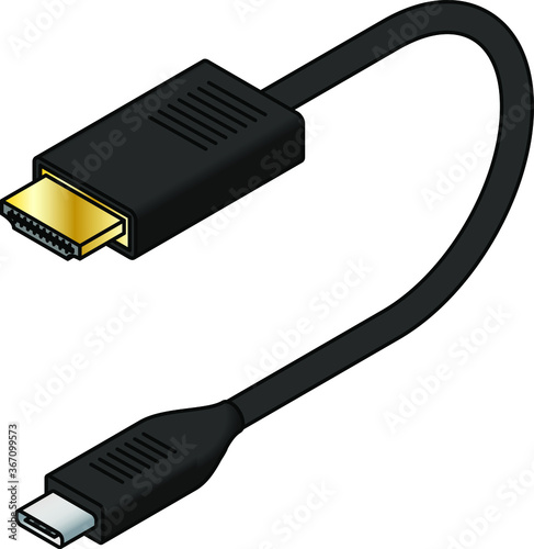 A USB (universal serial bus) cable. USB 3.1 type C to HDMI.