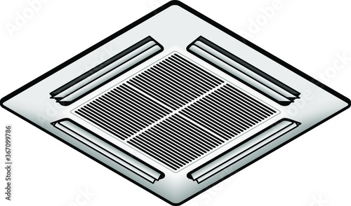 A ceiling mounted air conditioner.