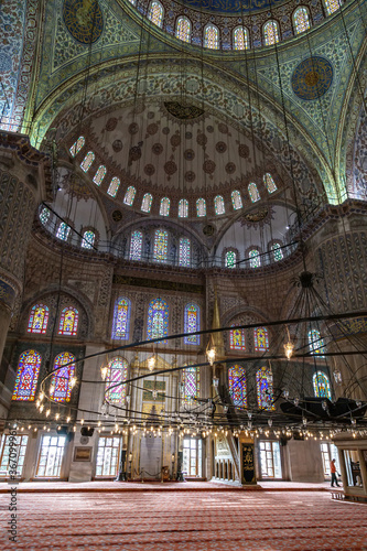 Interior of the Blue Mosque, Istanbul. Turkey