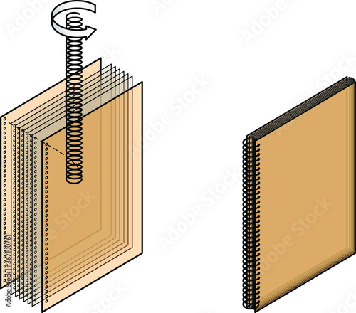 Book binding technique: spiral bound.
