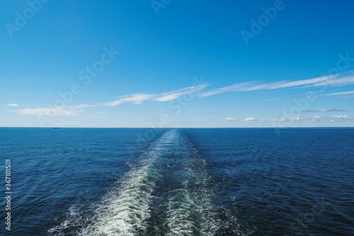 Wake from a large ship