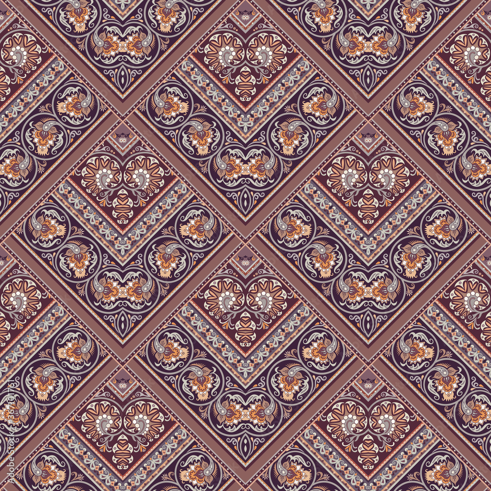 Vector nature patch pattern. Mosaic background