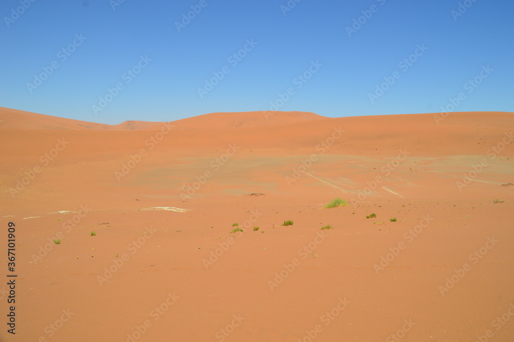 The red sand dunes of the Namib Desert around Sossusvlei, Namibia The red sand dunes of the Namib Desert around Sossusvlei, Namibia