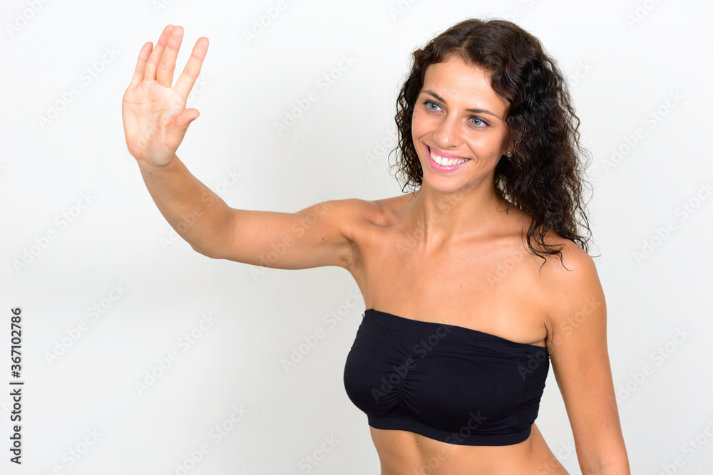 Portrait of young beautiful woman ready for gym Portrait of young beautiful woman ready for gym