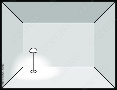 Diagram of interior lighting design: floor lamp.