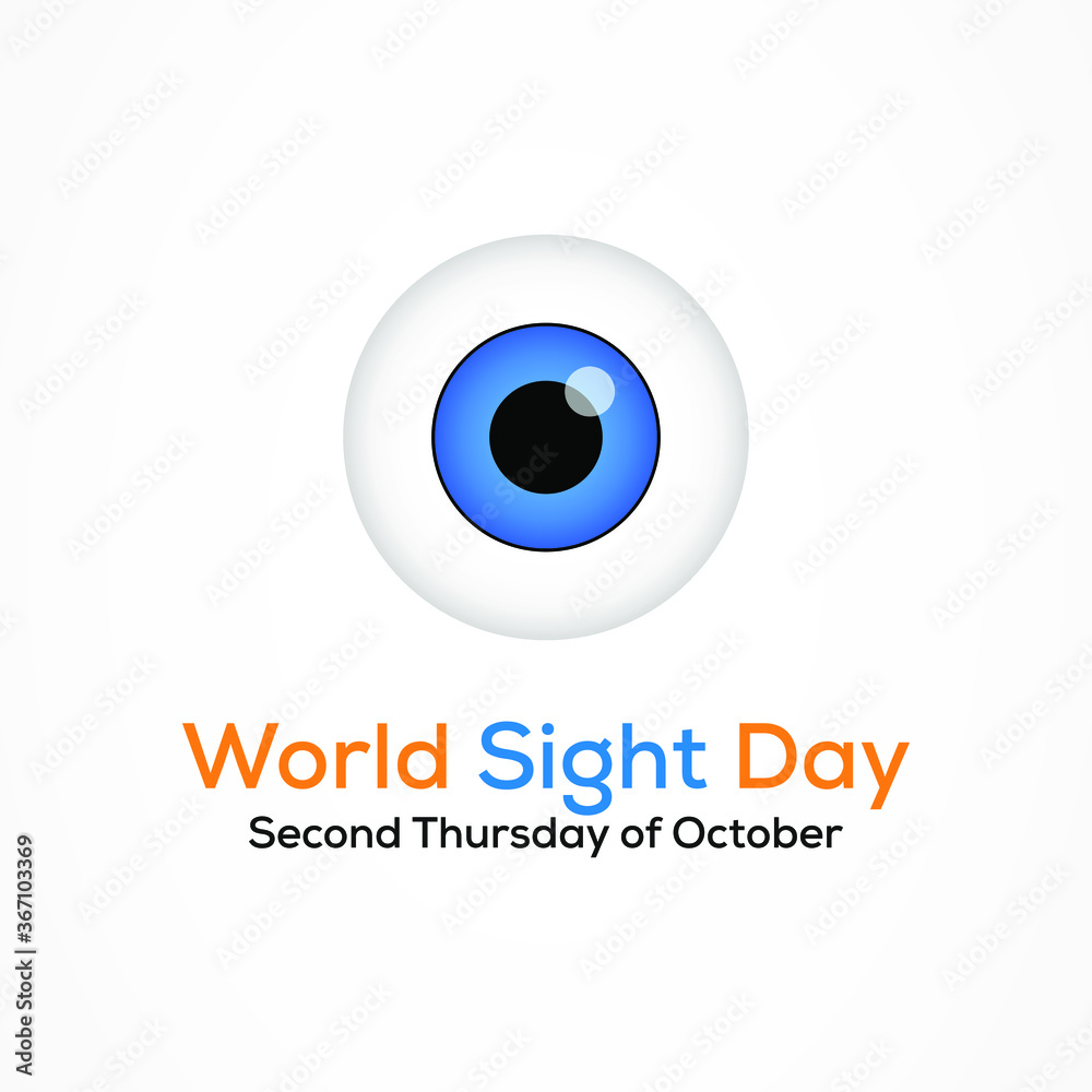 World Sight Day, observed annually on the second Thursday of October, is a global event meant to draw attention on blindness and vision impairment. Vector illustration. World Sight Day, observed annually on the second Thursday of October, is a global event meant to draw attention on blindness and vision impairment. Vector illustration.