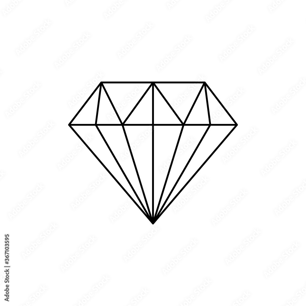 Diamonds wireframe on white background. Retro vector illustration.